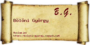Bölöni György névjegykártya