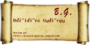Bölöni György névjegykártya