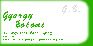 gyorgy boloni business card