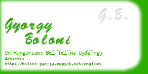 gyorgy boloni business card